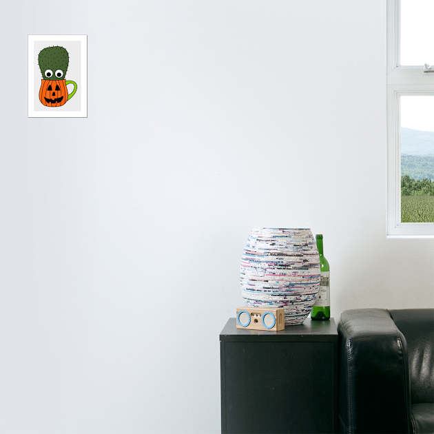 Cute Cactus Design #248: Small Cactus In Jack O Lantern Mug by DreamCactus